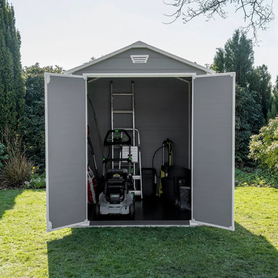 Keter Manor Plastic Garden Storage Shed 6 x 8 ft - Grey