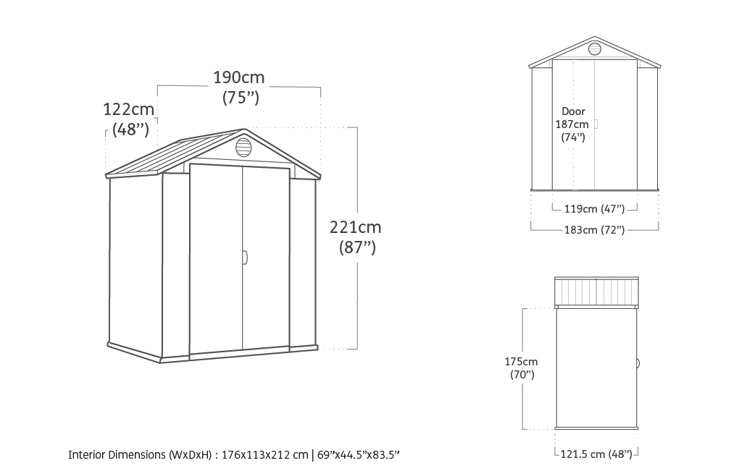Keter Darwin 6x4 Brown Plastic Shed with floor (Base included)